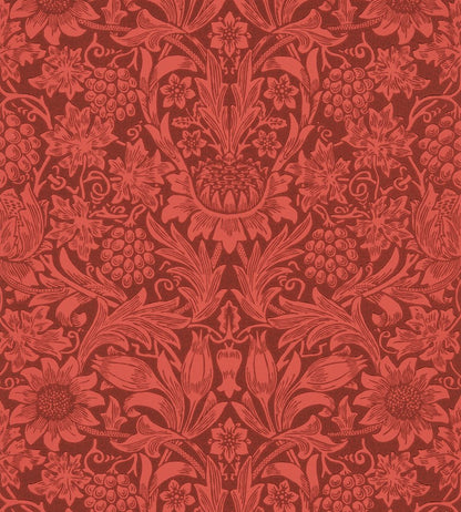 Sunflower Wallpaper by Morris & Co Chocolate/Red