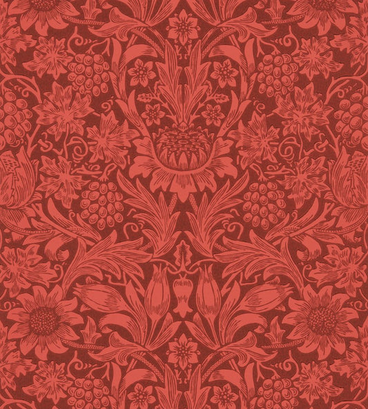 Sunflower Wallpaper by Morris & Co Chocolate/Red