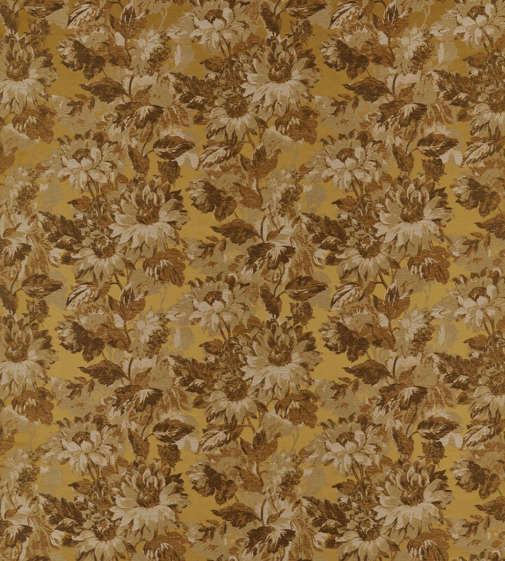 Sunforest Jacquard Fabric by Clarke & Clarke Ochre