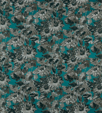 Sunforest Jacquard Fabric by Clarke & Clarke Peacock