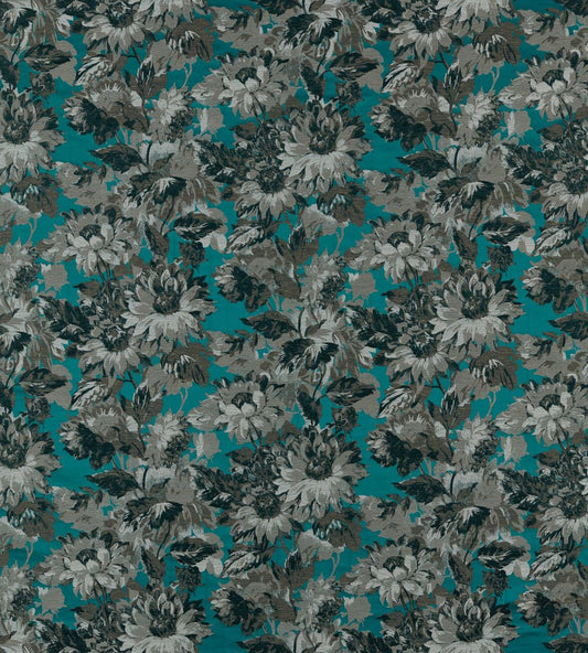Sunforest Jacquard Fabric by Clarke & Clarke Peacock