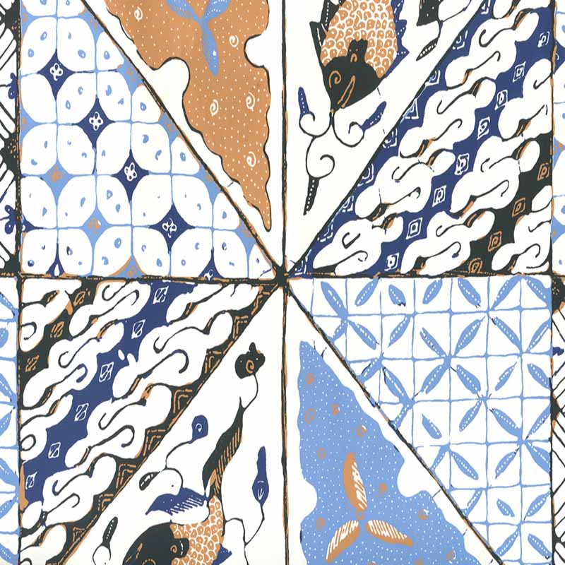 Sunnyjim Batik Multi Navy French Blue wallpaper by China Seas