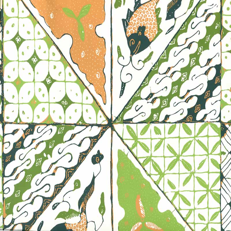 Sunnyjim Batik Multi Greens Tan wallpaper by China Seas