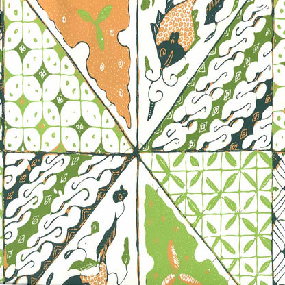 Sunnyjim Batik Multi Greens Tan wallpaper by China Seas
