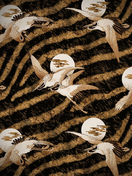 Sunset Dreams Gold Leaf Wallpaper by Divine Savages in Gold Leaf, pattern swatch