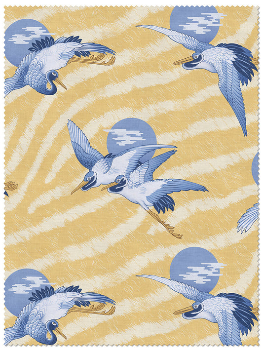 Sunset Dreams Velvet Fabric by Divine Savages in Limoncello, pattern swatch