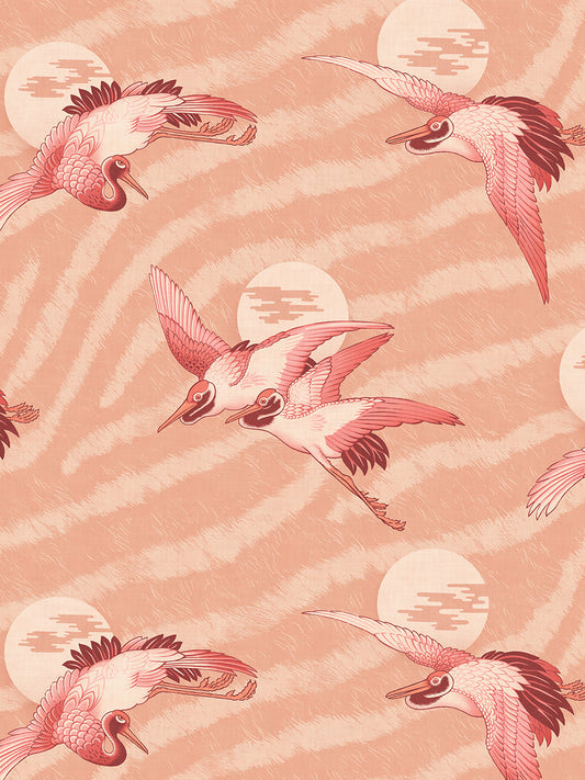 Sunset Dreams Wallpaper by Divine Savages in Peach Paloma, pattern swatch