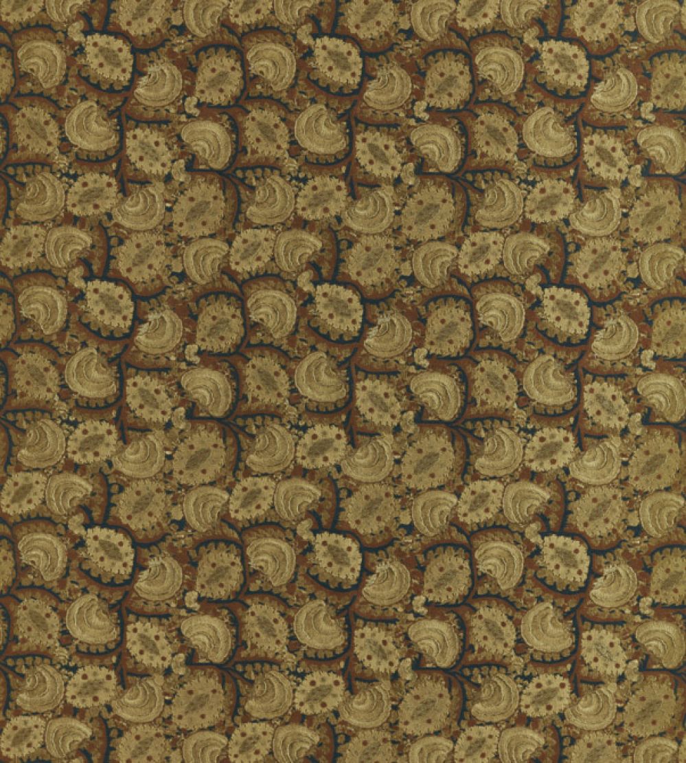 Suzani Archive Embroidery Fabric by Zoffany Antique Gold/Ink