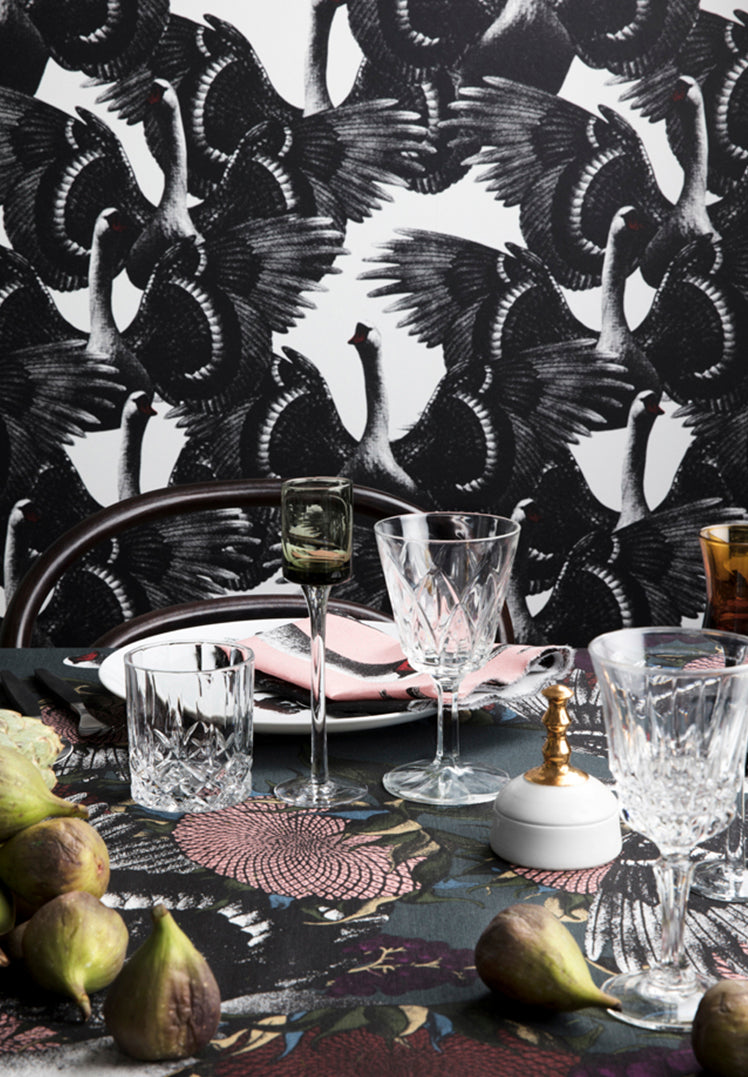Swan Lake Wallpaper by Studio Lisa Bengtsson in White