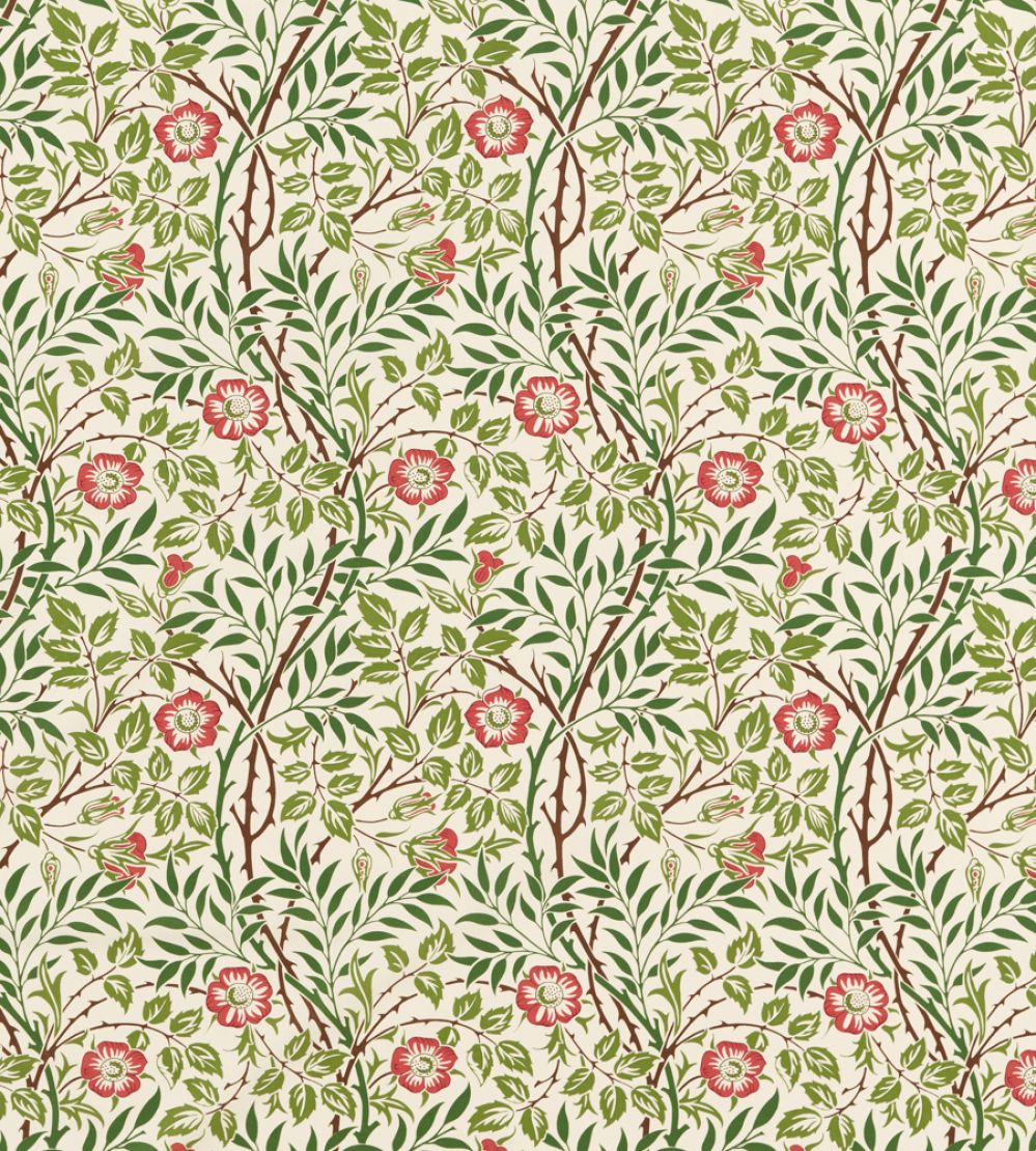 Sweet Briar Fabric by Morris & Co Boughs/Rose