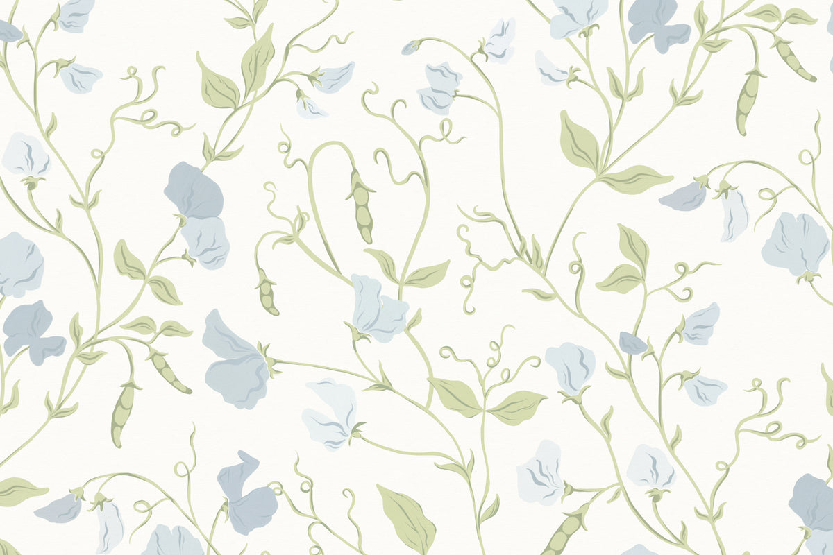 Sweet Pea Blue mural by Hovia