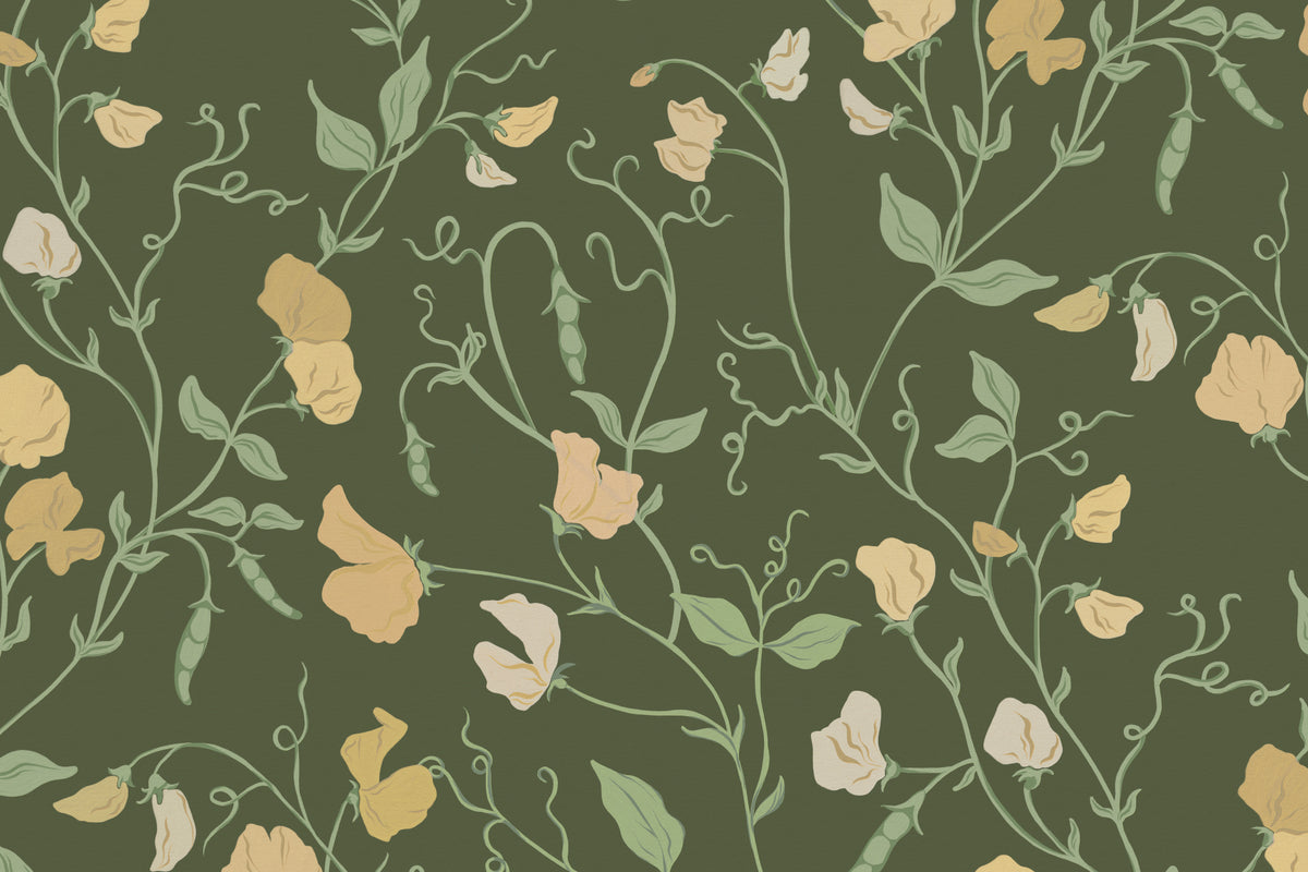 Sweet Pea Dark Yellow mural by Hovia