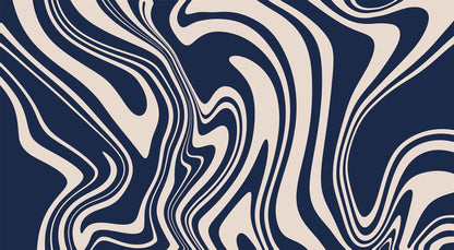 Swirly Blue mural by Rebel Walls