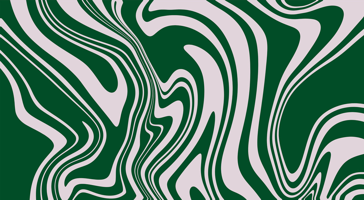 Swirly Green mural by Rebel Walls