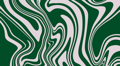 Swirly Green mural by Rebel Walls