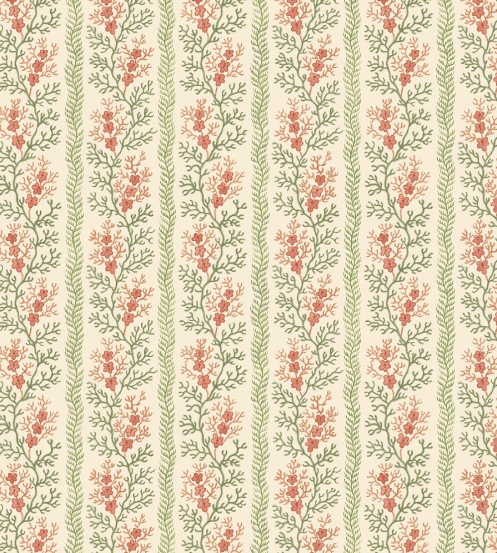 Symington Wallpaper by GP & J Baker Green/Red
