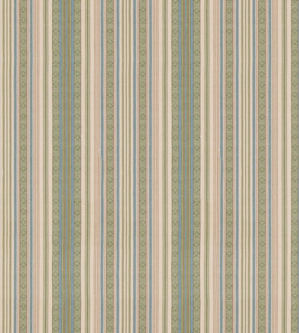 Symington Stripe Fabric by GP & J Baker Green/Blue
