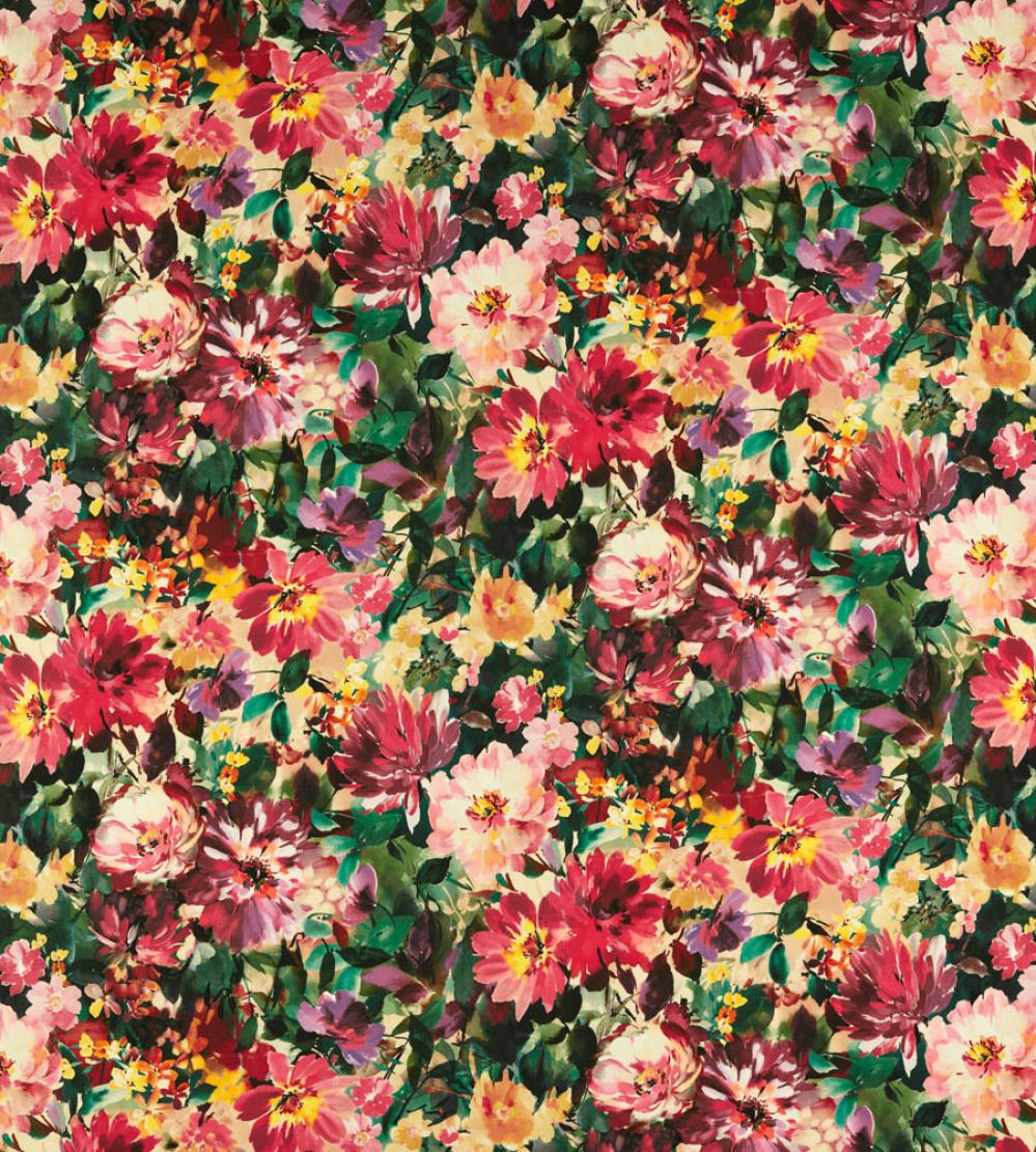Tahiti Outdoor Fabric by Clarke & Clarke Fuchsia