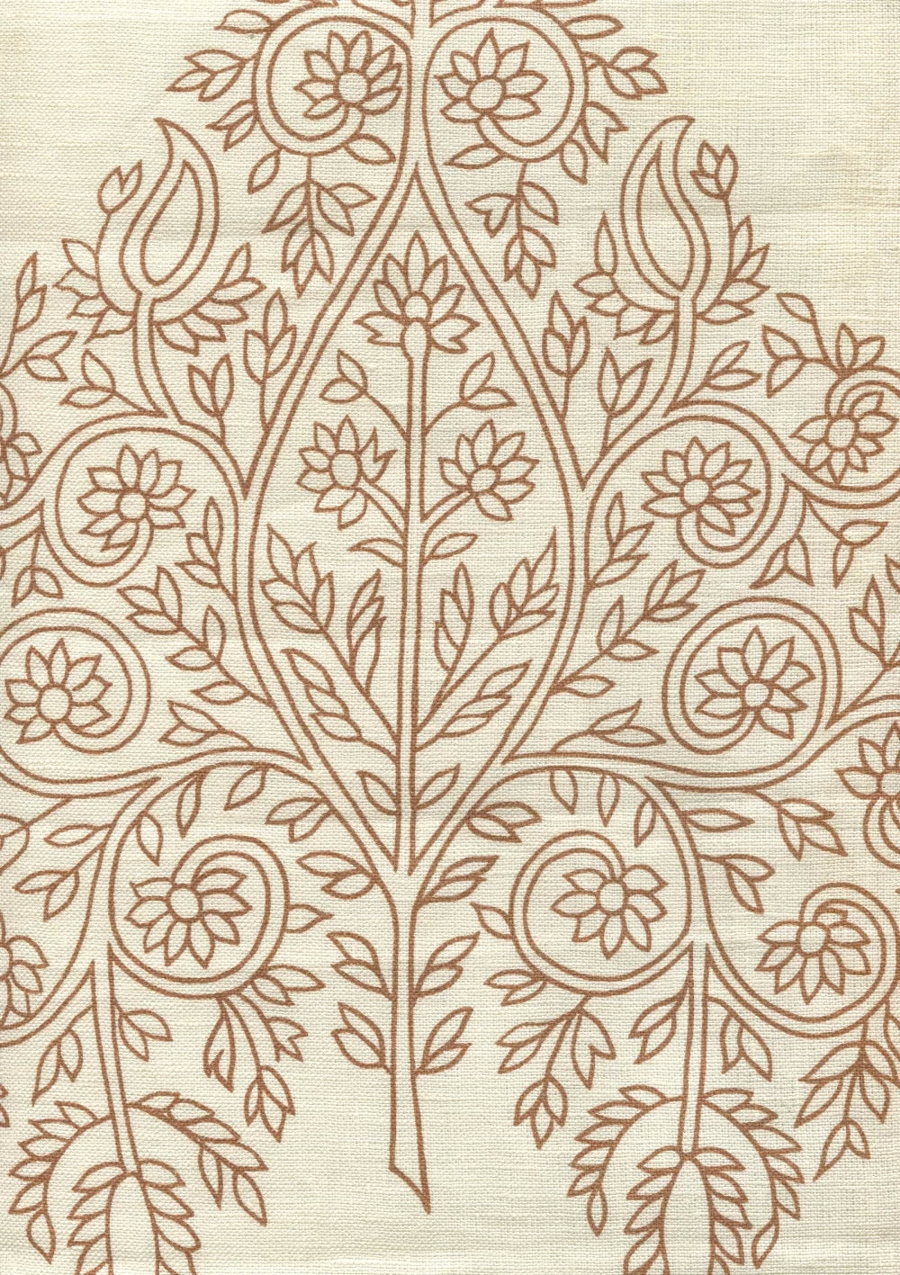 Taj New Tobacco on Cream fabric by Home Couture