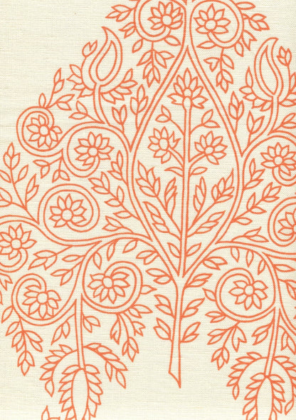 Taj Melon on Cream Linen fabric by Home Couture
