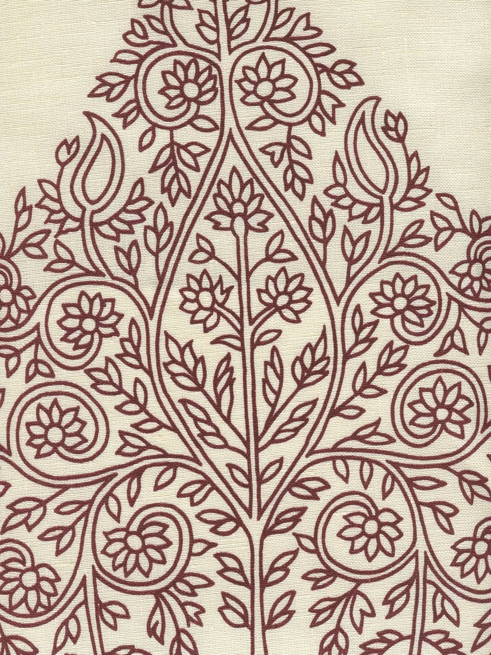 Taj Wine on Ecru fabric by Home Couture