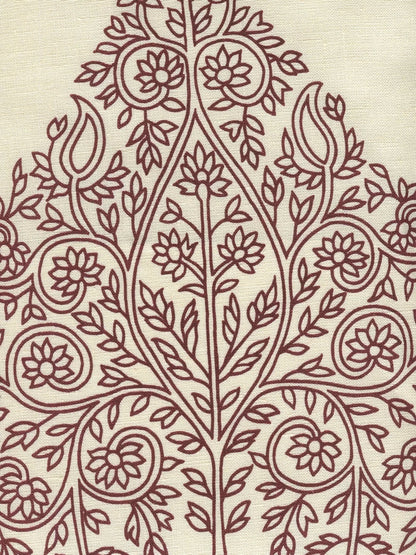 Taj Wine on Ecru fabric by Home Couture