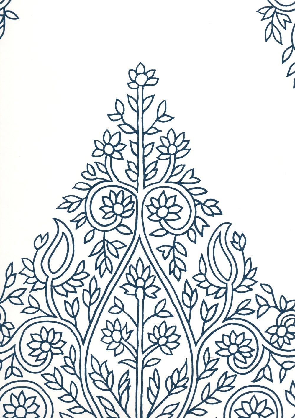 Taj Navy on White wallpaper by Home Couture
