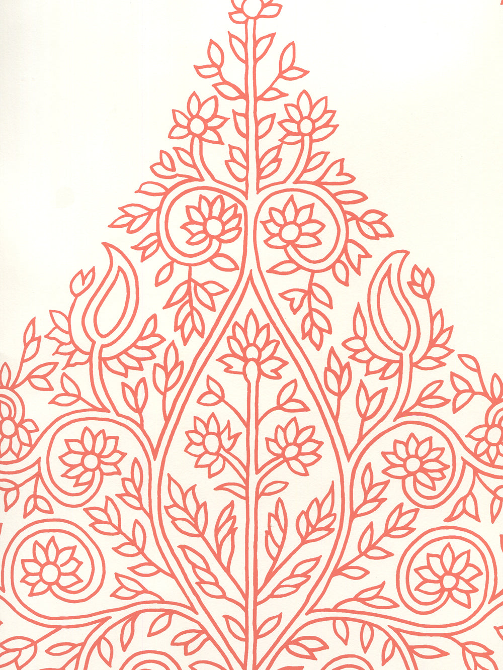 Taj New Shrimp on Almost White wallpaper by Home Couture
