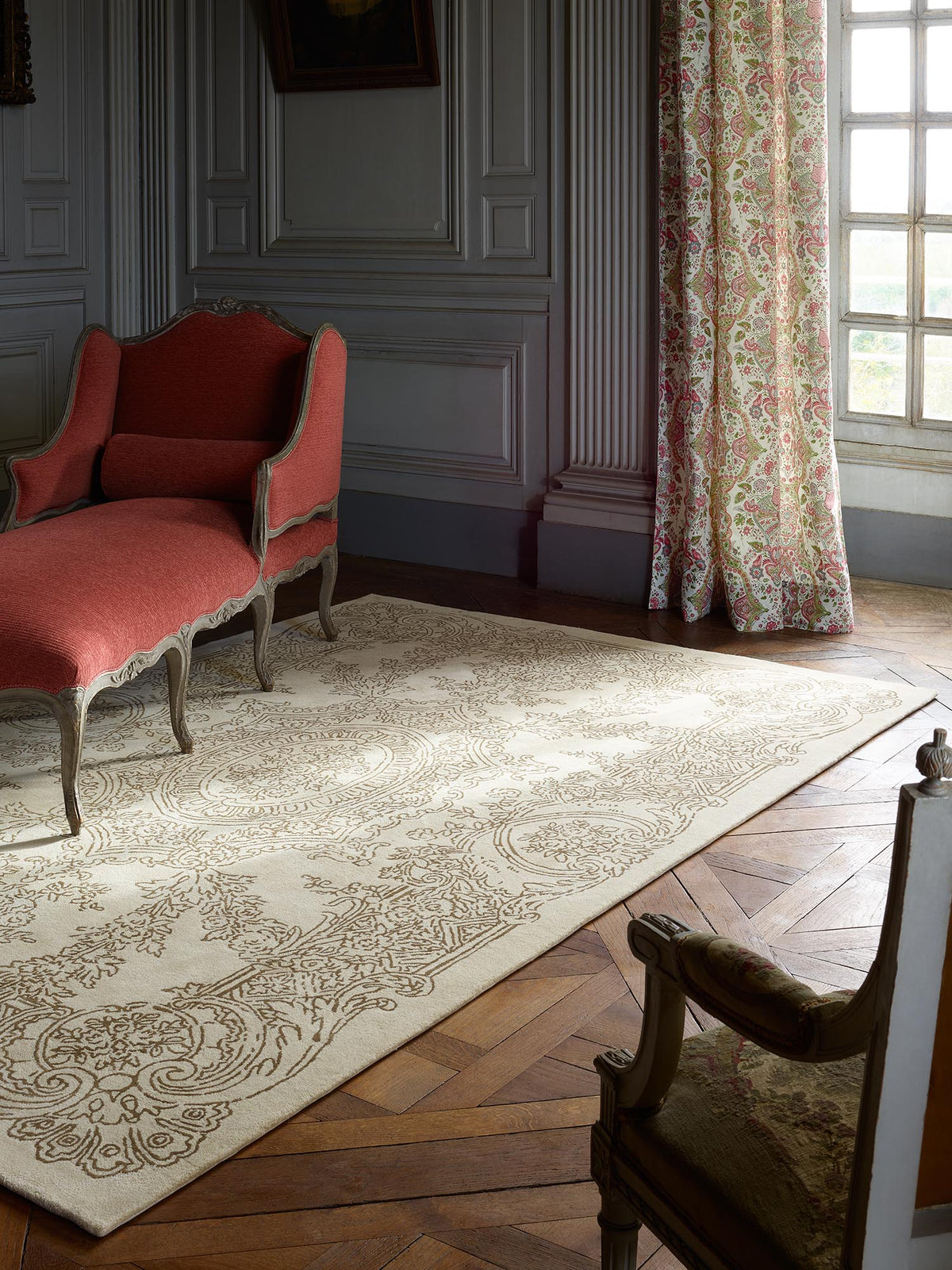 Talcy Crayonne Rug by Braquenié shown in a room setting (view 1)