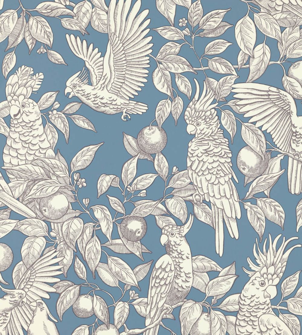 Talk About Cockatoos Wallpaper by Langelid Von Bromssen Faded Denim