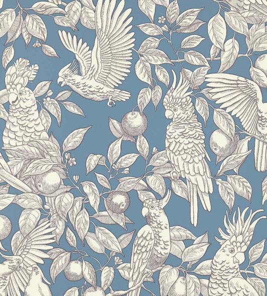 Talk About Cockatoos Wallpaper by Langelid Von Bromssen Faded Denim
