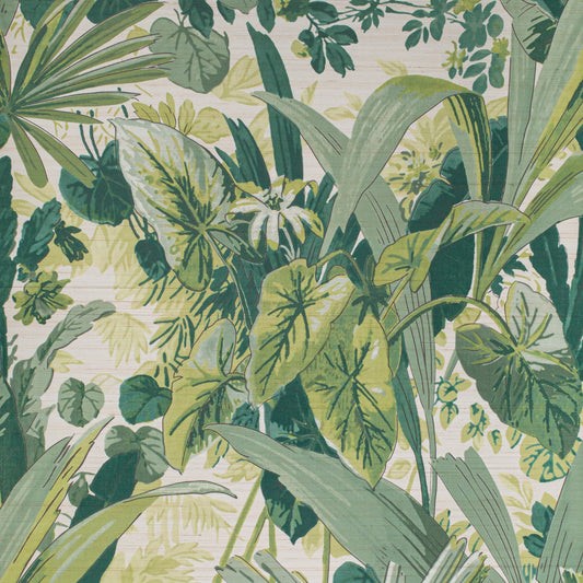 Tallulah Grasscloth Jungle Oyster wallpaper by Lisa Fine Textiles