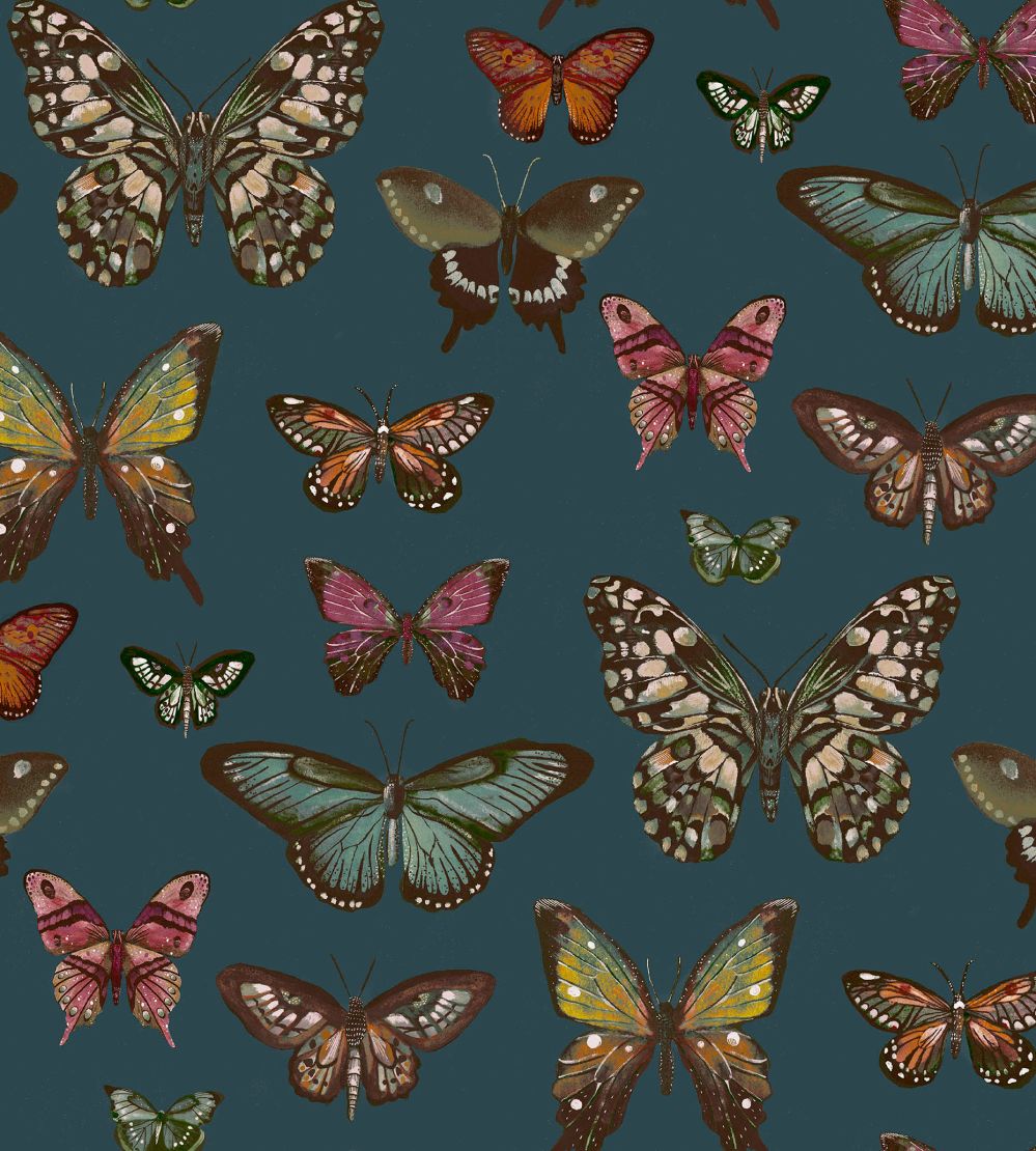 Taman Fabric by Arley House Navy