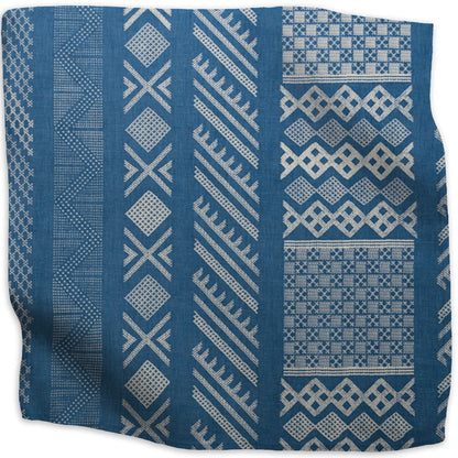 Tangier Natural Fabric by Kathryn M. Ireland in Brilliant Blue Natural