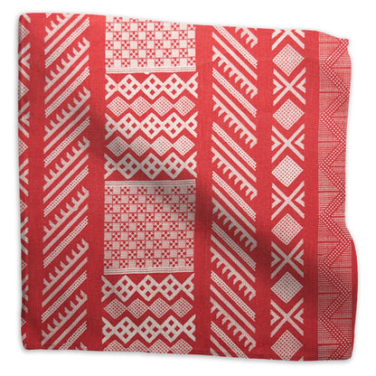 Tangier Natural Fabric by Kathryn M. Ireland in Cherry Red/Natural