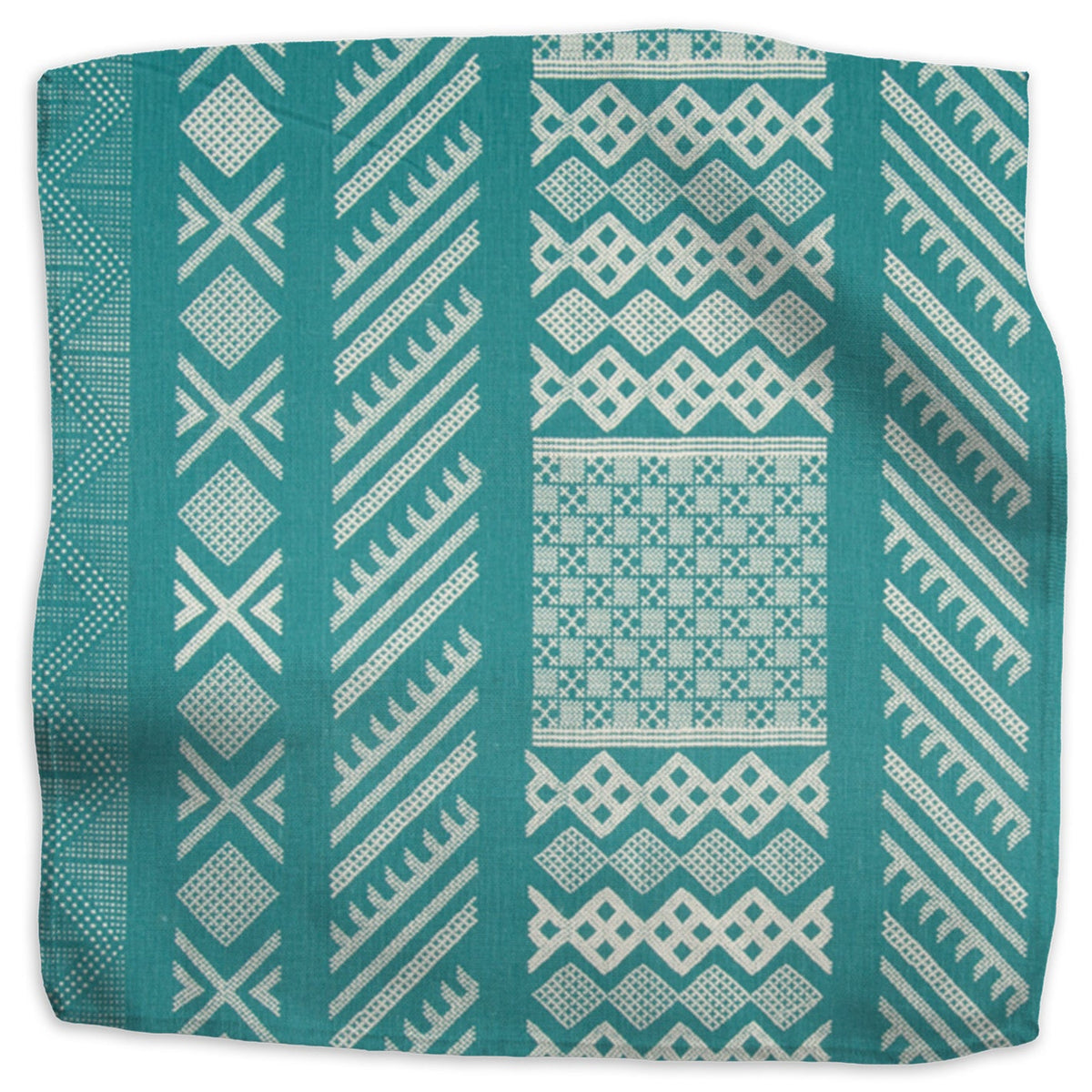 Tangier Natural Fabric by Kathryn M. Ireland in Teal/Natural