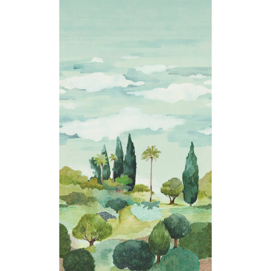 Taormina Mural by Thibaut in Green & Turquoise (TM4521)