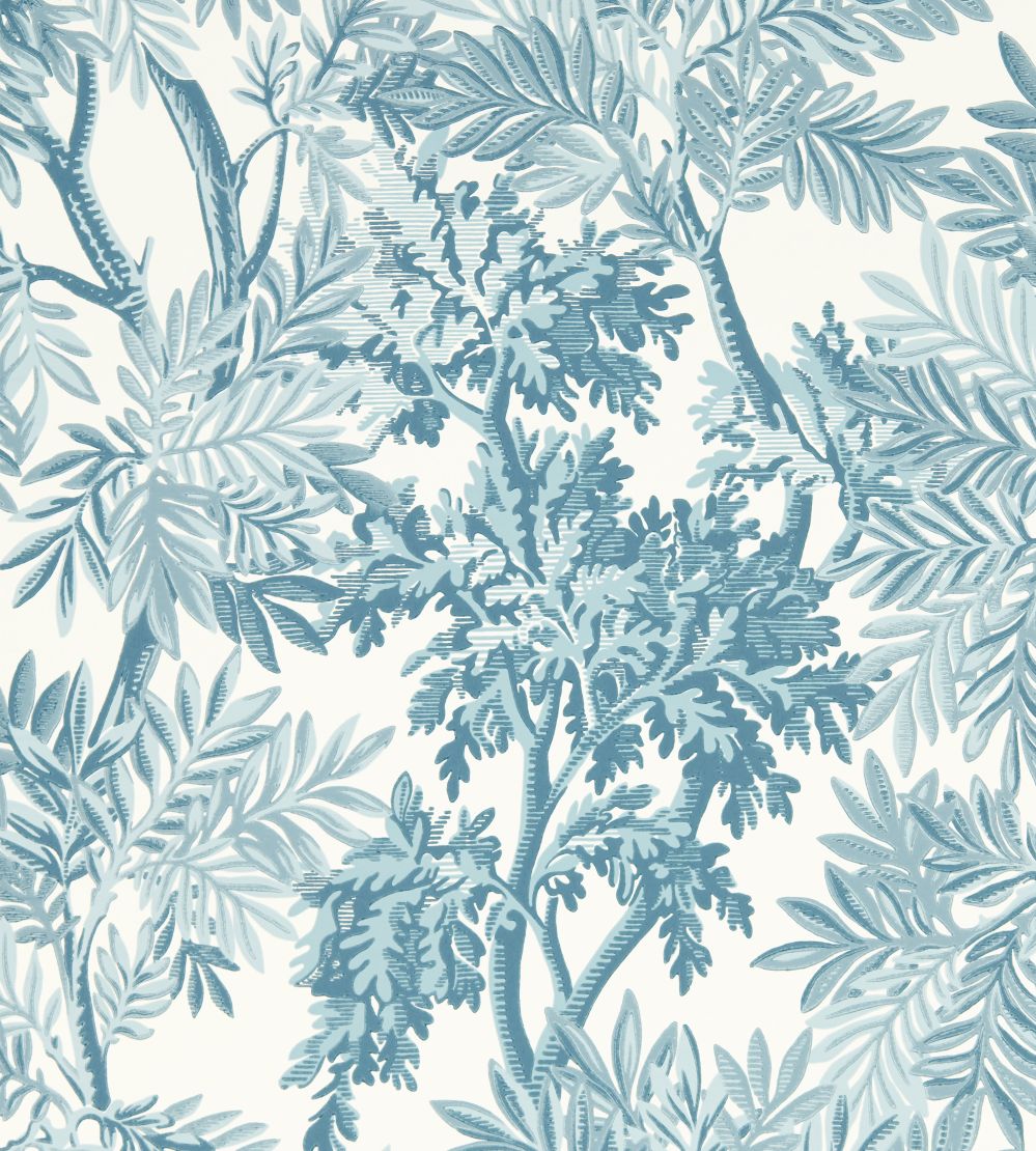 Tapestry Trees Wallpaper by Sanderson Pottery Blue