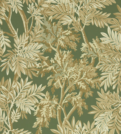 Tapestry Trees Wallpaper by Sanderson Woodland Green