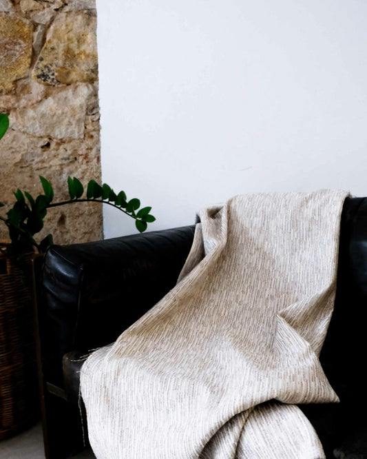 Tapiz fabric by Coordonné in Arena, shown in a styled room