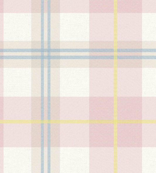 Tartanowski Wallpaper by Woodchip & Magnolia Taffy Pink