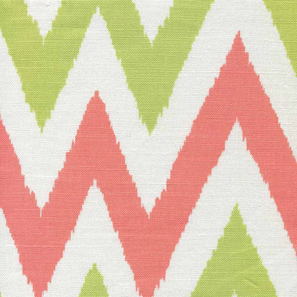 Tashkent II Small Scale Coral Green Green fabric by Quadrille