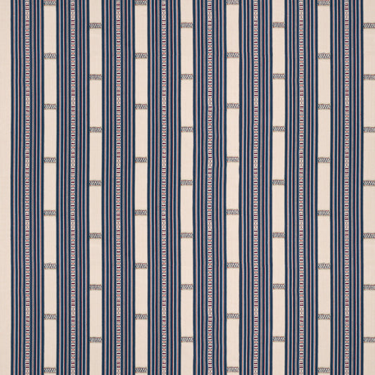 Tavira Stripe Indigo/Red fabric by Penny Morrison