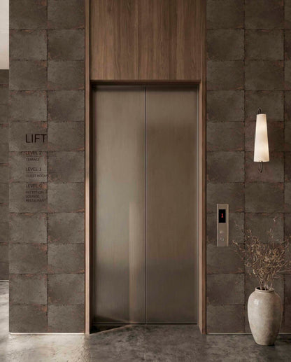Tectoria contract wallcovering by Coordonné in Brown 64986510, shown in a styled room