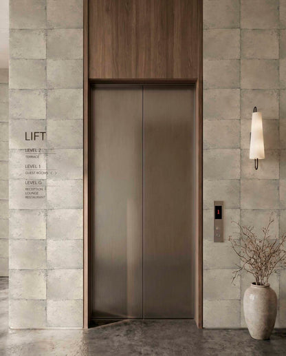 Tectoria contract wallcovering by Coordonné in White/Grey 64986500, shown in a styled room