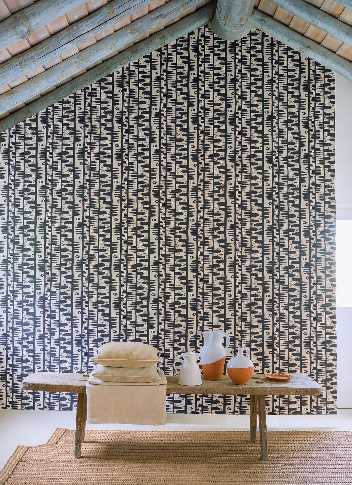 Tehea Wallpaper by Pierre Frey shown in a room setting (view 1)