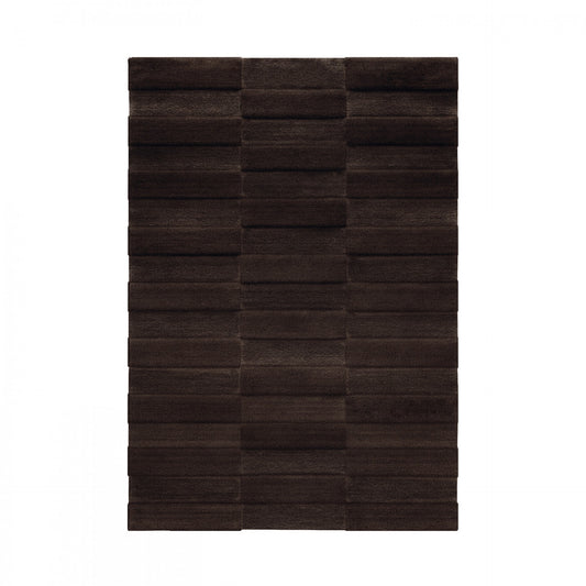 Tejo Area Rug by Graccioza in Deep Brown, Rectangular