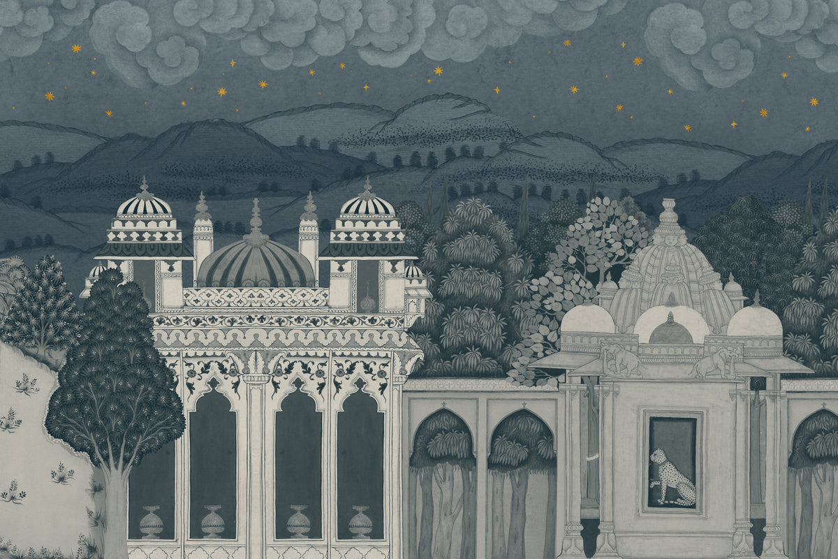 Temple Valley Blue mural by Hovia