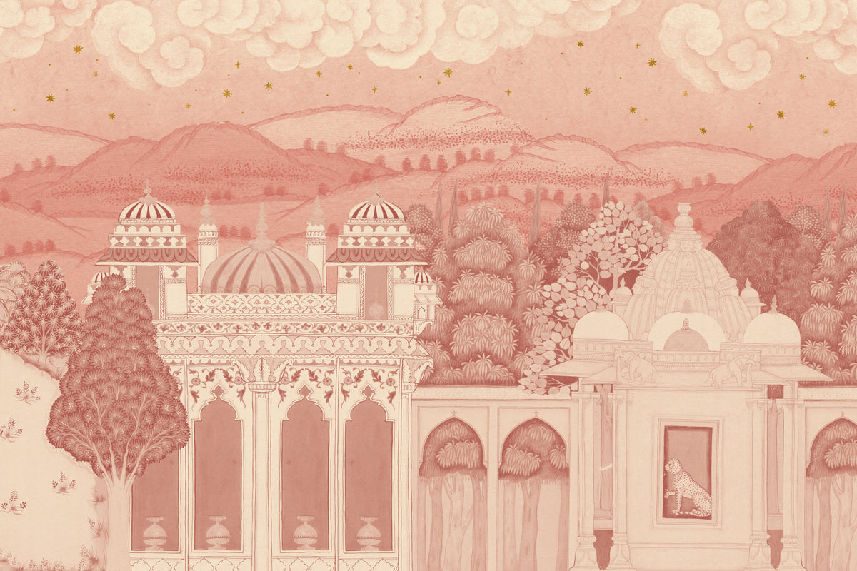 Temple Valley Pink mural by Hovia