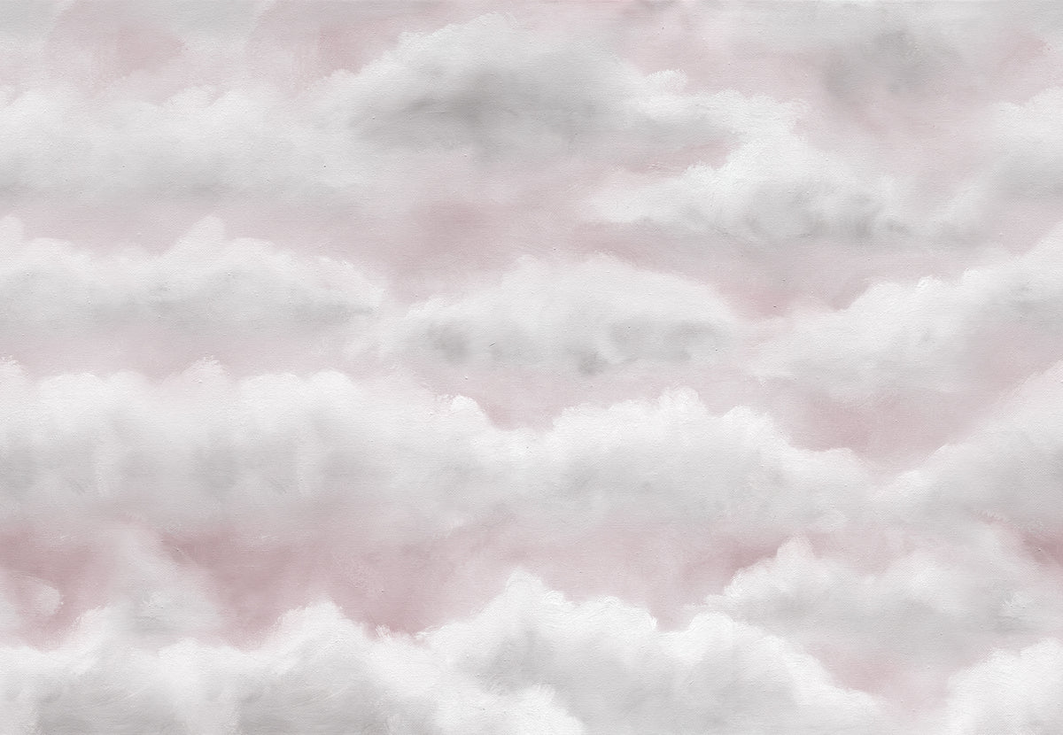Tender Clouds Pink mural by Rebel Walls
